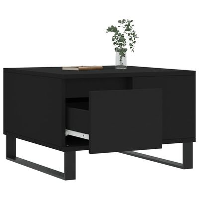 vidaXL Coffee Table Black 55x55x36.5 cm Engineered Wood