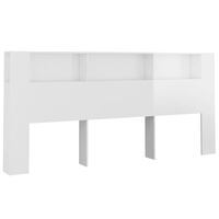 vidaXL Headboard Cabinet High Gloss White 220x18.5x104.5 cm