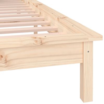 vidaXL LED Bed Frame without Mattress 140x190 cm Solid Wood