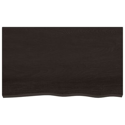 vidaXL Wall Shelf Dark Brown 100x60x2 cm Treated Solid Wood Oak