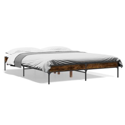 vidaXL Bed Frame without Mattress Smoked Oak 160x200 cm