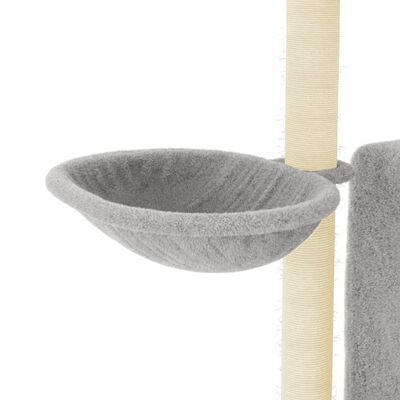 vidaXL Cat Tree with Sisal Scratching Posts Light Grey 96.5 cm