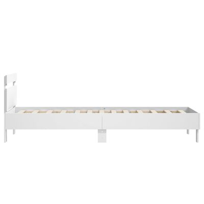 vidaXL Bed Frame without Mattress with Headboard White 90x200 cm