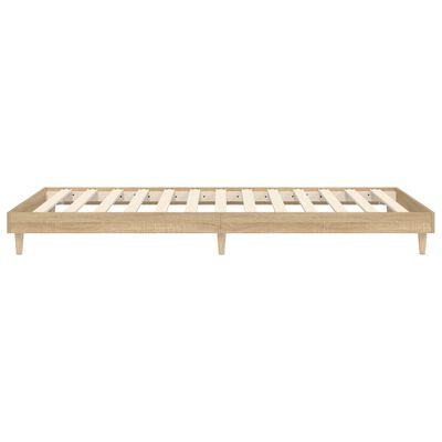 vidaXL Bed Frame without Mattress Sonoma Oak 75x190 cm Small Single Engineered Wood