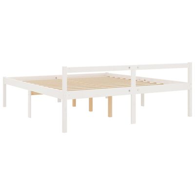 vidaXL Senior Bed without Mattress White 200x200 cm Solid Wood Pine