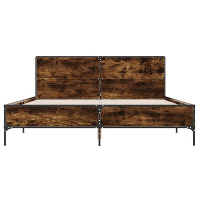 vidaXL Bed Frame without Mattress Smoked Oak 160x200 cm