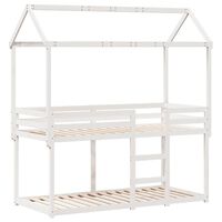 vidaXL Bunk Bed with Roof White 90x190 cm Solid Wood Pine