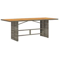 vidaXL Garden Table with Acacia Wood Top Grey 190x80x74 cm Poly Rattan