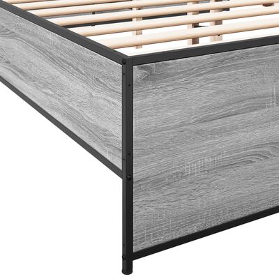 vidaXL Bed Frame without Mattress Grey Sonoma 140x190 cm