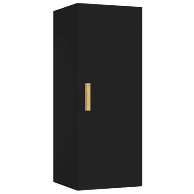 vidaXL Wall Cabinet Black 34.5x34x90 cm Engineered Wood