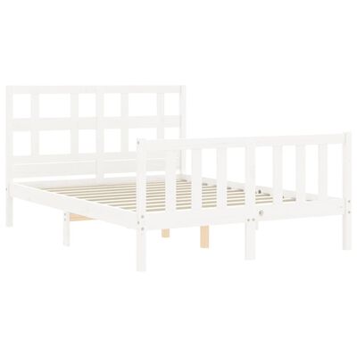 vidaXL Bed Frame without Mattress White 140x200 cm Solid Wood Pine