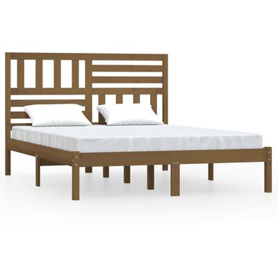 vidaXL Bed Frame without Mattress Honey Brown 120x190 cm Small Double Solid Wood Pine