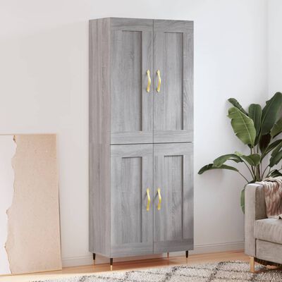 vidaXL Highboard Grey Sonoma 69.5x34x180 cm Engineered Wood