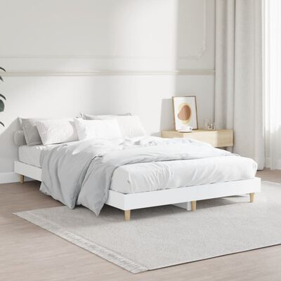 vidaXL Bed Frame without Mattress White 120x190 cm Small Double Engineered Wood