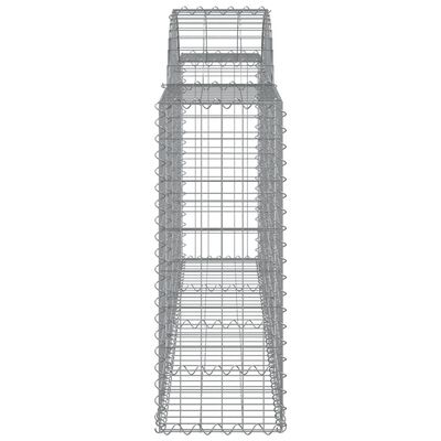 vidaXL Arched Gabion Baskets 25 pcs 200x30x80/100 cm Galvanised Iron