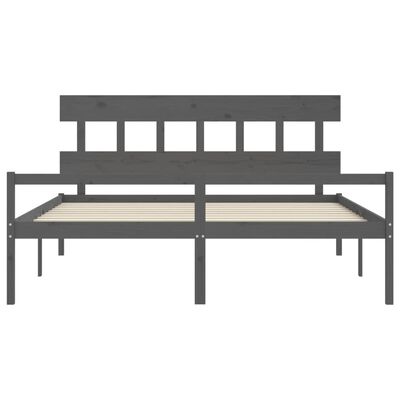 vidaXL Senior Bed without Mattress Grey 200x200 cm Solid Wood