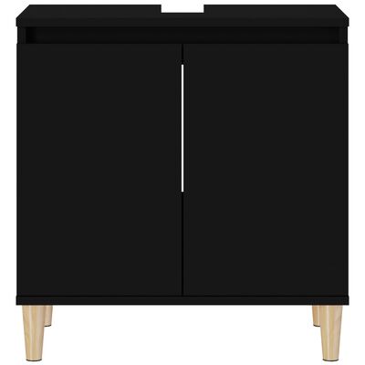 vidaXL Sink Cabinet Black 58x33x60 cm Engineered Wood