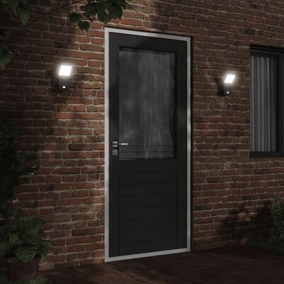 vidaXL Outdoor LED Wall Light with Sensor Black Die-cast Aluminium