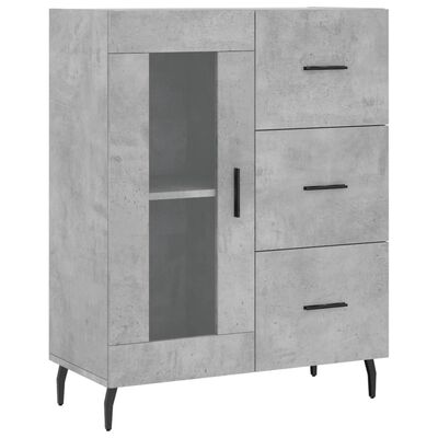 vidaXL Highboard Concrete Grey 69.5x34x180 cm Engineered Wood