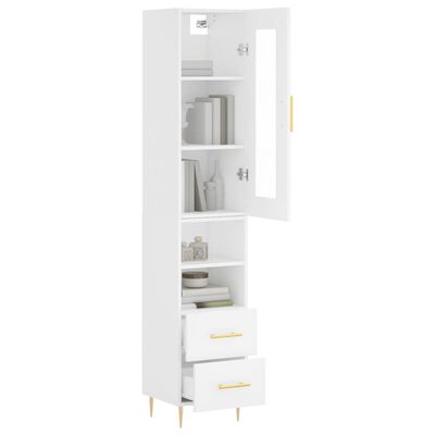 vidaXL Highboard White 34.5x34x180 cm Engineered Wood