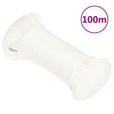 vidaXL Boat Rope Full White 3 mm 100 m Polypropylene