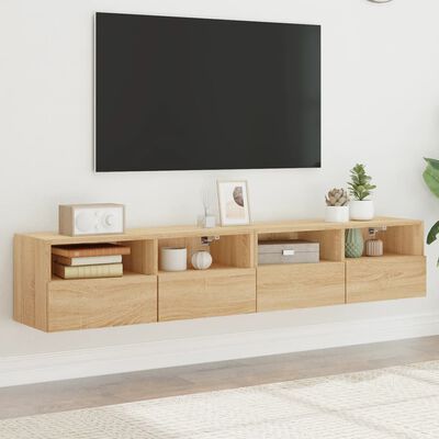 vidaXL TV Wall Cabinets 2 pcs Sonoma Oak 80x30x30 cm Engineered Wood