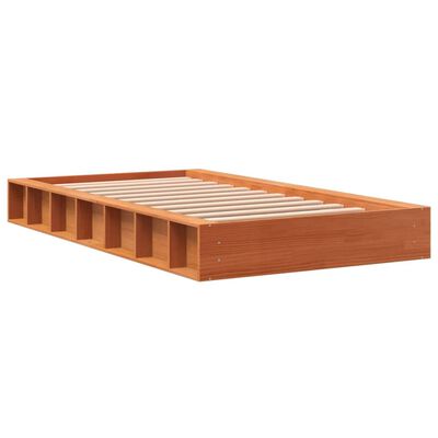 vidaXL Bed Frame without Mattress Wax Brown 90x190 cm Single Solid Wood Pine