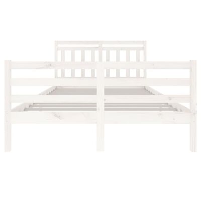 vidaXL Bed Frame without Mattress White Solid Wood 140x200 cm (810431+814095)