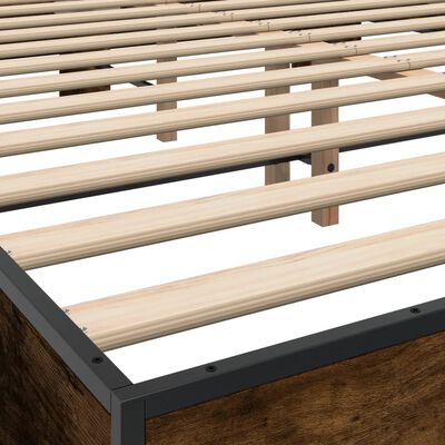 vidaXL Bed Frame without Mattress Smoked Oak 160x200 cm