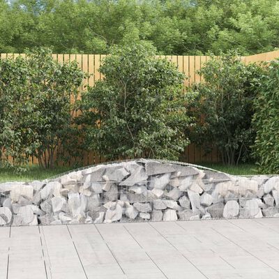 vidaXL Arched Gabion Baskets 2 pcs 400x30x40/60 cm Galvanised Iron