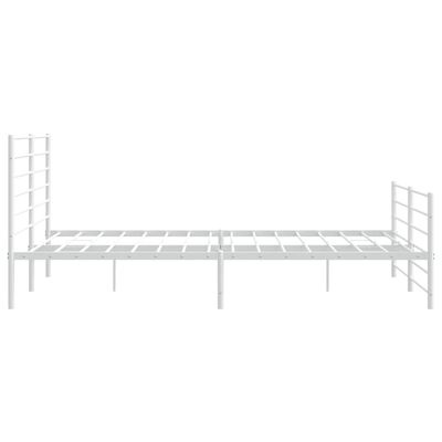 vidaXL Metal Bed Frame without Mattress with Footboard White 193x203 cm