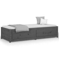 vidaXL Day Bed without Mattress Grey 90x190 cm Single Solid Wood Pine