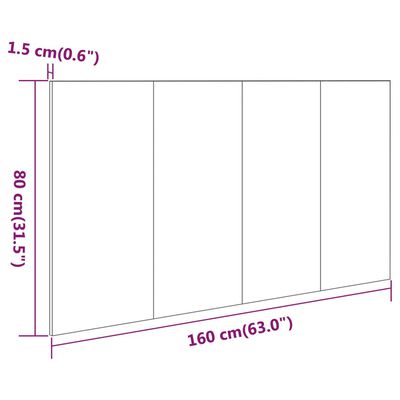 vidaXL Bed Headboard High Gloss White 160x1.5x80 cm Engineered Wood