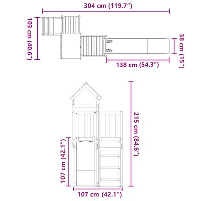 vidaXL Outdoor Playset Impregnated Wood Pine