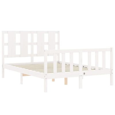 vidaXL Bed Frame without Mattress White 120x200 cm Solid Wood Pine