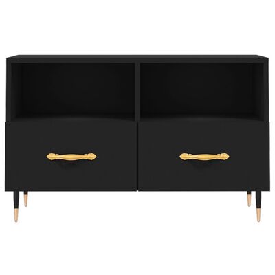 vidaXL TV Cabinet Black 80x36x50 cm Engineered Wood