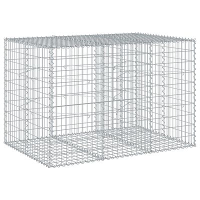 vidaXL Gabion Basket with Cover 150x100x100 cm Galvanised Iron