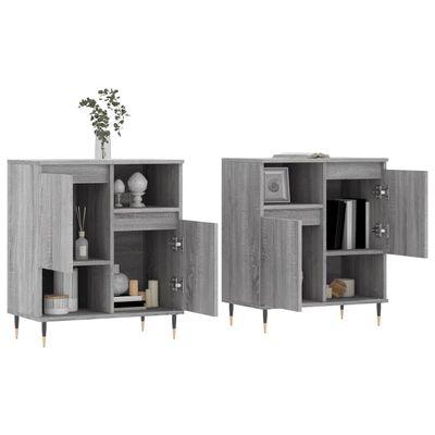 vidaXL Sideboards 2 pcs Grey Sonoma Engineered Wood