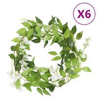 vidaXL Artificial Flower Garlands 6 pcs White 200 cm