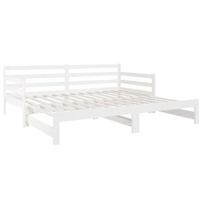 vidaXL Pull-out Day Bed without Mattress White 2x(90x190) cm