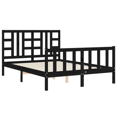 vidaXL Bed Frame without Mattress Black 160x200 cm Solid Wood Pine