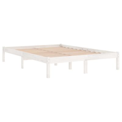 vidaXL Bed Frame White Solid Wood Pine 120x200 cm