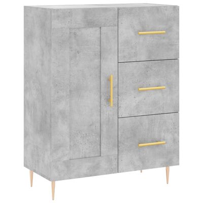 vidaXL Highboard Concrete Grey 69.5x34x180 cm Engineered Wood