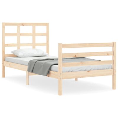 vidaXL Bed Frame without Mattress Small Single Solid Wood