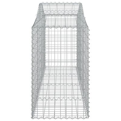 vidaXL Arched Gabion Baskets 15 pcs 200x50x80/100 cm Galvanised Iron