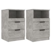 vidaXL Bedside Cabinets 2 pcs Concrete Grey Engineered Wood