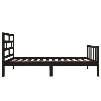 vidaXL Bed Frame without Mattress Black Solid Wood Pine Small Single