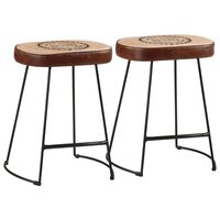 vidaXL Bar Stools 2 pcs Dark Brown 40x29.5x53 cm