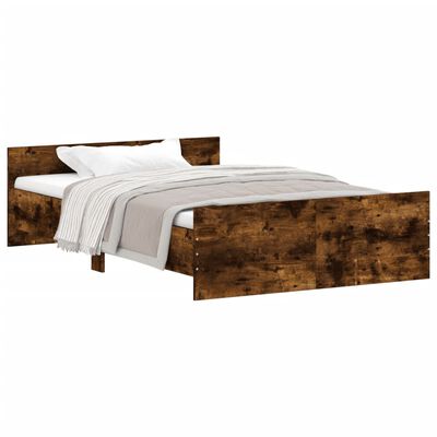 vidaXL Bed Frame without Mattress Smoked Oak 120x200 cm