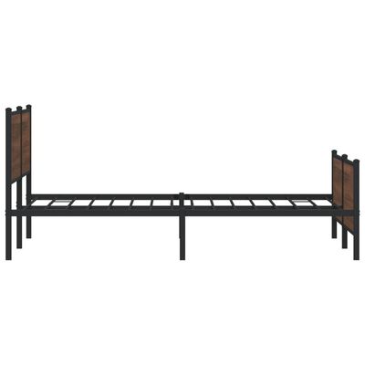 vidaXL Metal Bed Frame without Mattress Brown Oak 183x213 cm